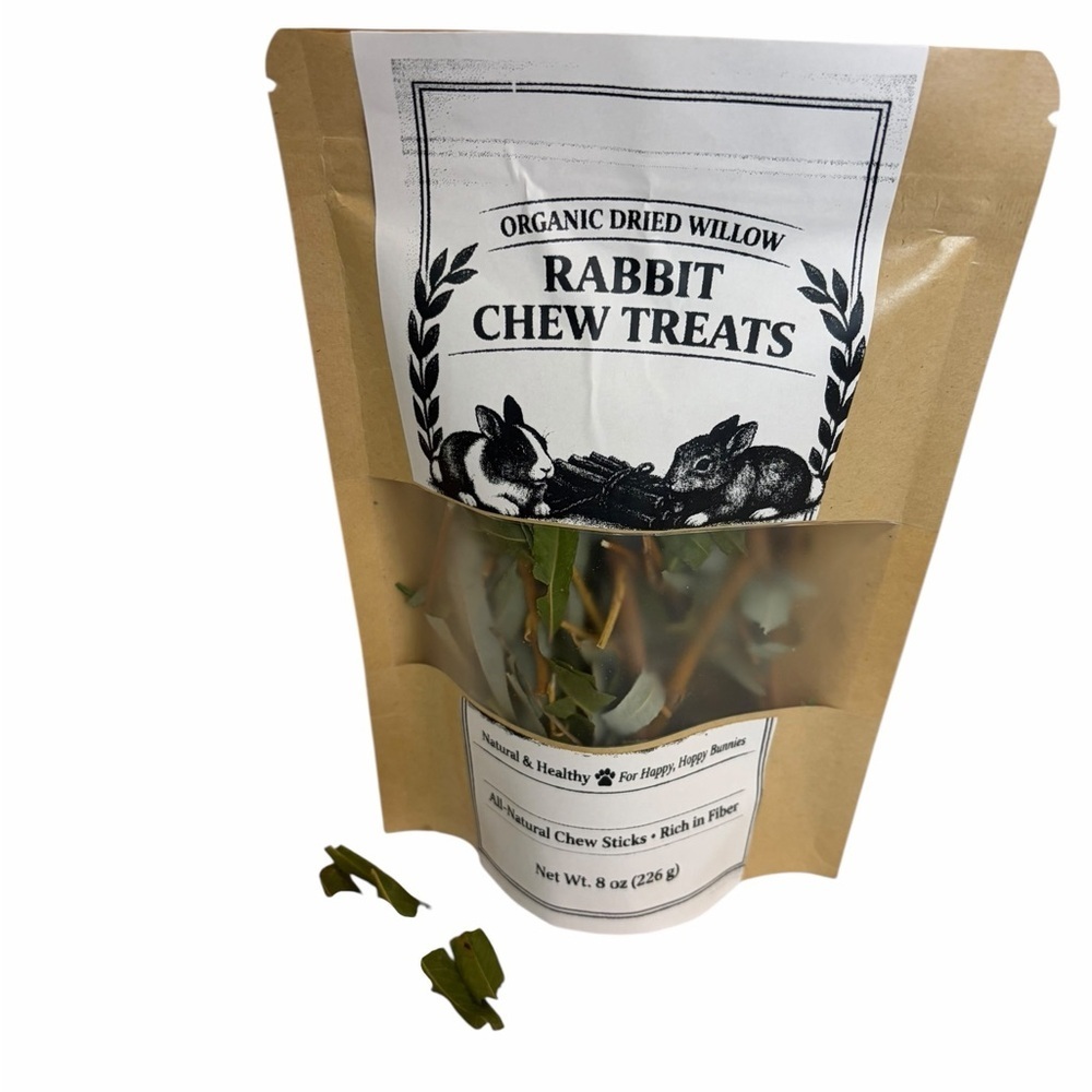 Organic Dried Willow Rabbit Chew Treats | Natural Bunny Chew Sticks | Small Pet